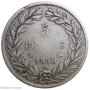 Louis Philippe 5 francs without I 1830 Rouen