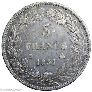 Louis Philippe 5 francs 1831 Rouen