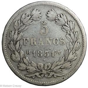 Louis Philippe 5 francs 1831 La Rochelle
