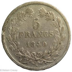 Louis Philippe 5 francs 1840 Bordeaux