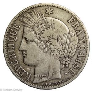 5 francs 1870 Paris no motto