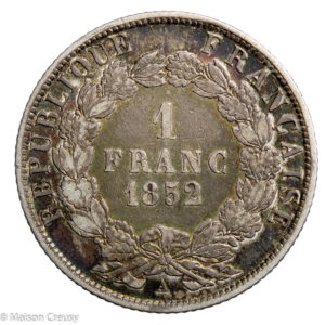 Louis Napoléon Bonaparte 1 franc 1852 Paris