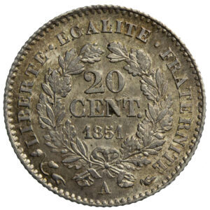 II République 20 centimes 1851 Paris