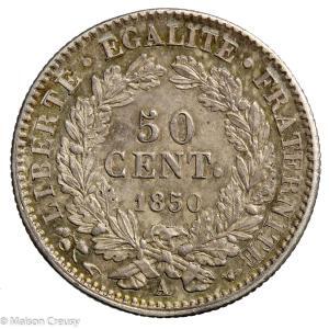 II Republic 50 centimes 1850 Paris