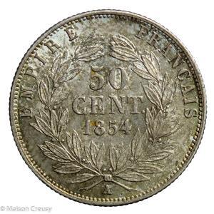 Napoleon III 50 centimes 1854 Paris