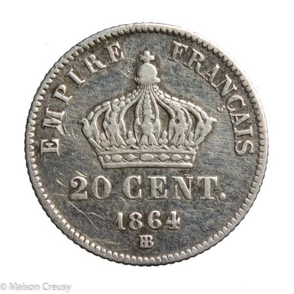 Napoleon III 20 centimes 1864 Strasbourg