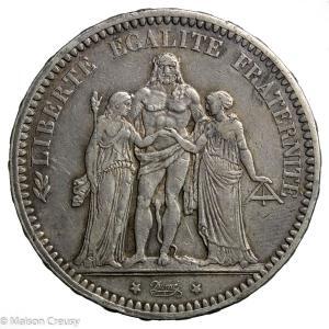 Third Republic 5 francs 1871 Paris bee