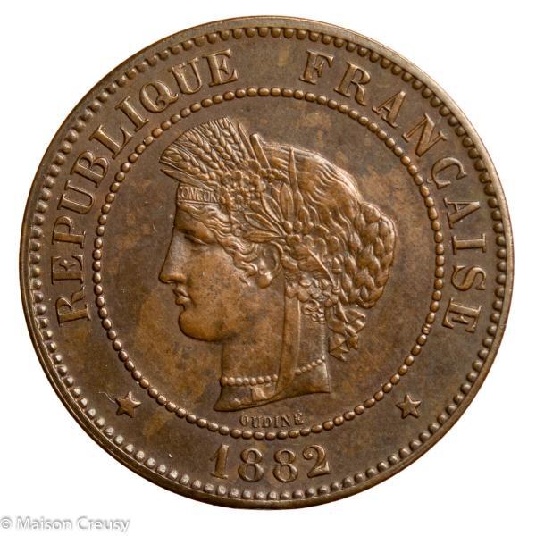 Third Republic 5 centimes Ceres 1882 Paris