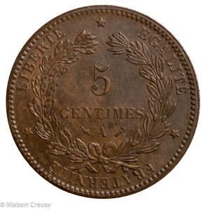 Third Republic AE 5 centimes Ceres 1882 Paris