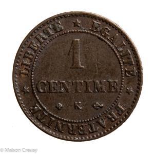 Third Republic 1 centime 1878 Bordeaux