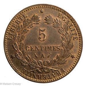 Third Republic 5 centimes Ceres 1885 Paris