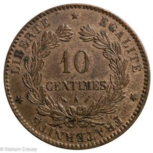 Third Republic 10 centimes 1891 Paris