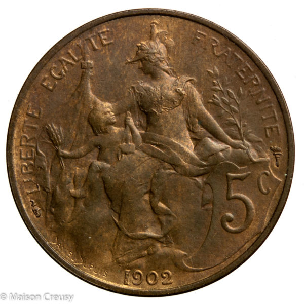 Third Republic 5 centimes Dupuis 1902 Paris