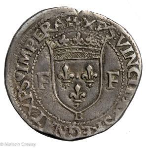 François I teston du 28eme type frappé à Rouen