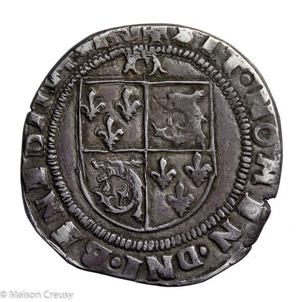 François I the Father and Restorer of Letters AR Teston du Dauphiné 4th type Grenoble mint