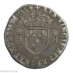 Henri II demi teston 1555 Poitiers