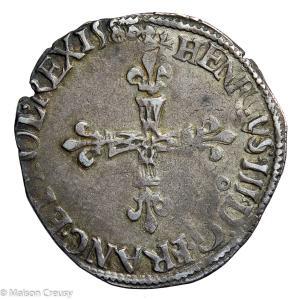 Henri III huitième d’écu 1588 Rennes