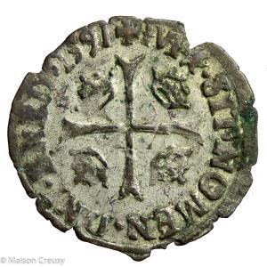 Henri III Douzain aux 2H 1er Type 1591 Limoges