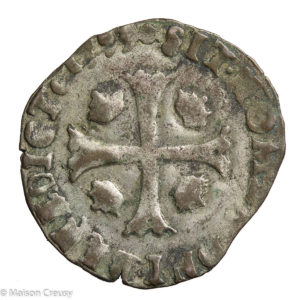 Henri III AR Douzain aux 2H first type 1593 Narbonne