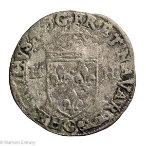 Henri IV the great AR Douzain second type 1595 Poitiers mint