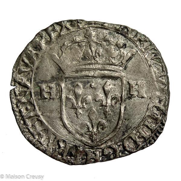 Henri IV the great AR Douzain aux 2H second type 1594 La Rochelle