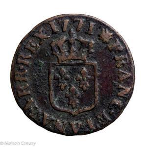 Louis XV liard à la vieille tête 1771 Troyes