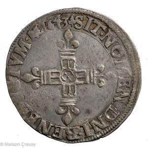 Louis XIII quart d’écu 1643 Montpellier