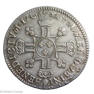Louis XIV demi écu aux 8L 2ème type 1705 Rennes