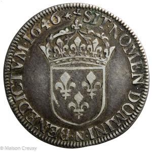 Louis XIV demi écu à la mèche longue 1646 Montpellier