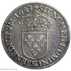 Louis XIV demi écu à la mèche longue 1647 Aix