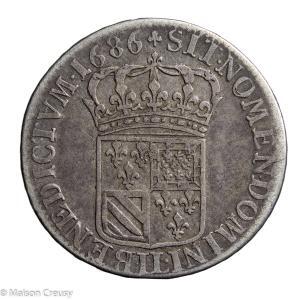 Louis XIV quart d’écu Carambole au petit buste  1686 LL. Lille