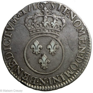 Louis XV demi écu vertugadin 1716 Montpellier