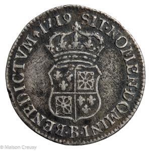 Louis XV quart d’écu de France Navarre 1719 Rouen