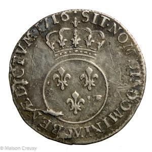 Louis XV 1/10 d’écu vertugadin 1716 Lille