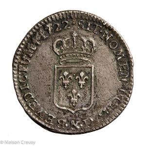 Louis XV 1/6 d’écu de France 1722 Aix