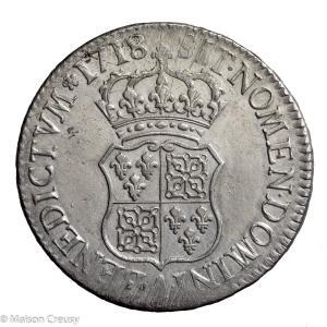 Louis XV écu de France Navarre 1718 Paris