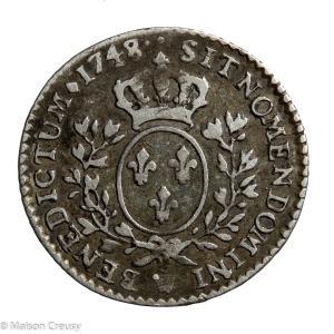Louis XV 1/10 d’écu au bandeau 1748 Lille
