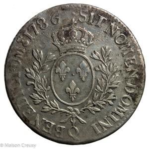 Louis XVI écu aux lauriers 1786 Perpignan