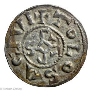 CAROLINGIANS Charles le Chauve (the Bald) AR denier Toulouse mint