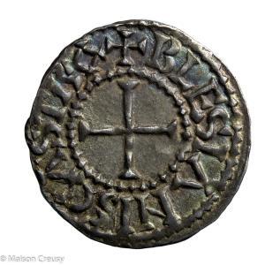 CAROLINGIANS Odo (Eudes) King of West Francia AR denier Blois mint