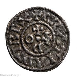 CAROLINGIANS Odo (Eudes) King of West Francia AR Denier Angers mint