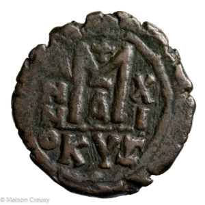 Maurice Tibere follis Cyzique an XI