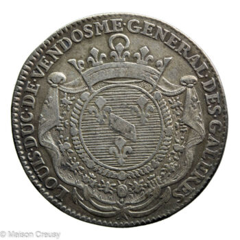 Louis XV jeton 1702 Louis de Vendôme général des galères