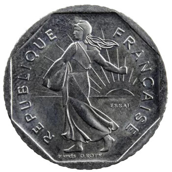 Vème République 2 Francs Essai 1978 Nickel