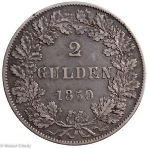 Allemagne Frankfort 2 Gulden 1850