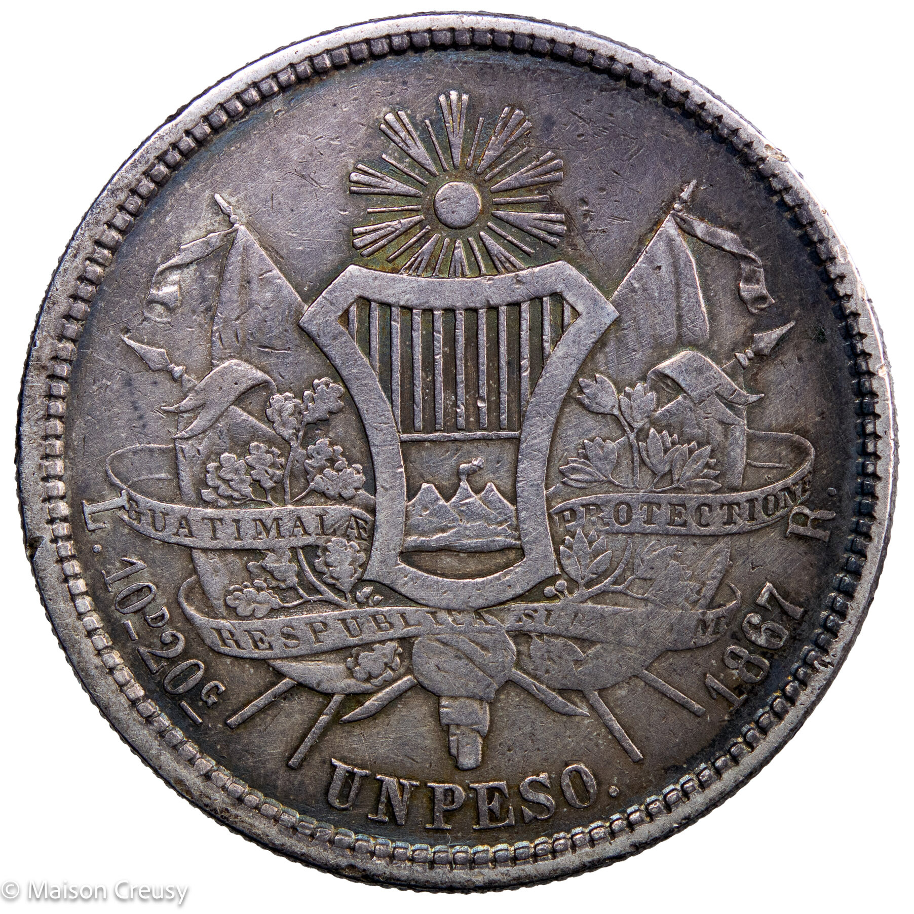 Guatemala Rafael Carrera Peso 1867