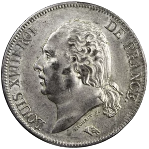 Louis XVIII 5 francs 1824 Toulouse