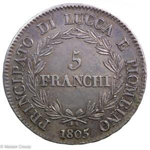 Lucques et Piombino 5 franchi 1805