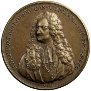 Switzerland AE medal Louis le Fort geneva consul 1734