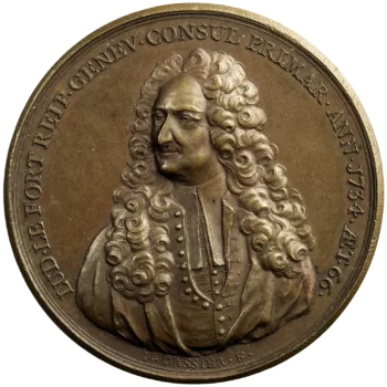 Switzerland AE medal Louis le Fort geneva consul 1734